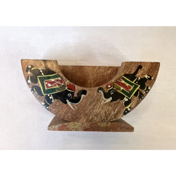 Royal Set of 6 Hand Carved Marble Bar Coaster with Hand-painted Elephant Design - Picture 5 of 7